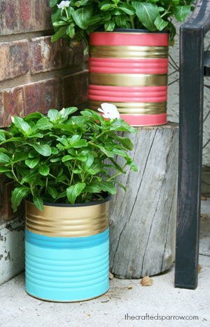 Painted Tin Can Planters-DIYscoop.com