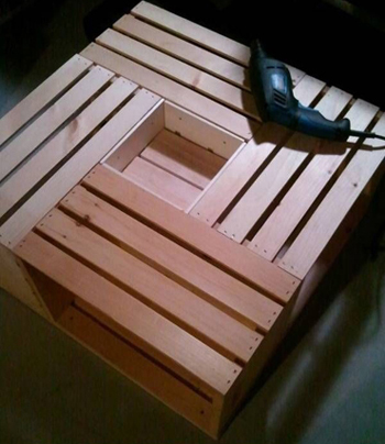 unfinished crate coffee table - DIYscoop.com