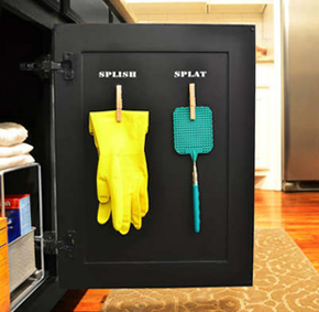 use labels to organize under a sink - DIyscoop.com