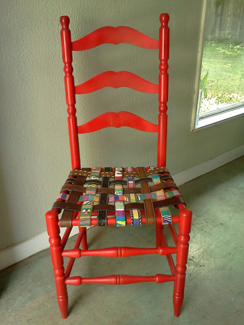 chair with guatemalan belts- DIYscoop.com