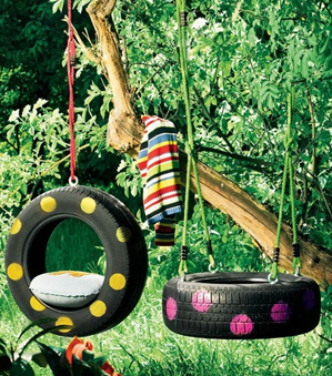 painted tire swings- DIYscoop.com