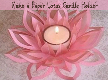 paper lotus candle holder; DIYscoop.com