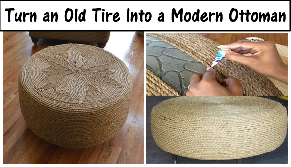 turn an old tire into a modern ottoman- DIYscoop.com