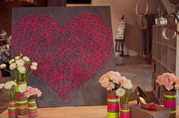 heart string art